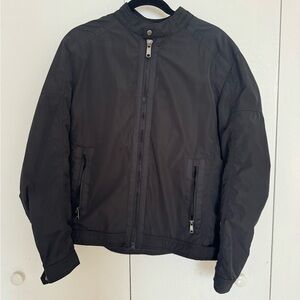 Zara Men Basic Lightweight Windbreaker Black Bomber Jacket in Size Medium